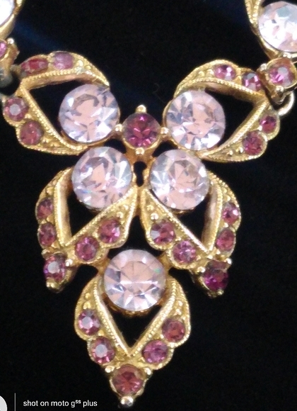 BOGOFF Antique GoldTone Purple Lavender Rhinestone - Picture 7 of 8